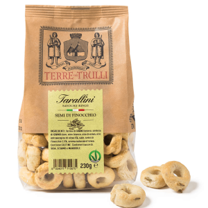 Tarallini traditionnel avec huile extra vierge d’olives et graines de fenouil